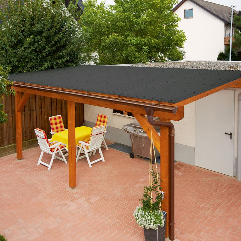 Dachhaut Polycarbonat Wellplatte graphit – Detail 3