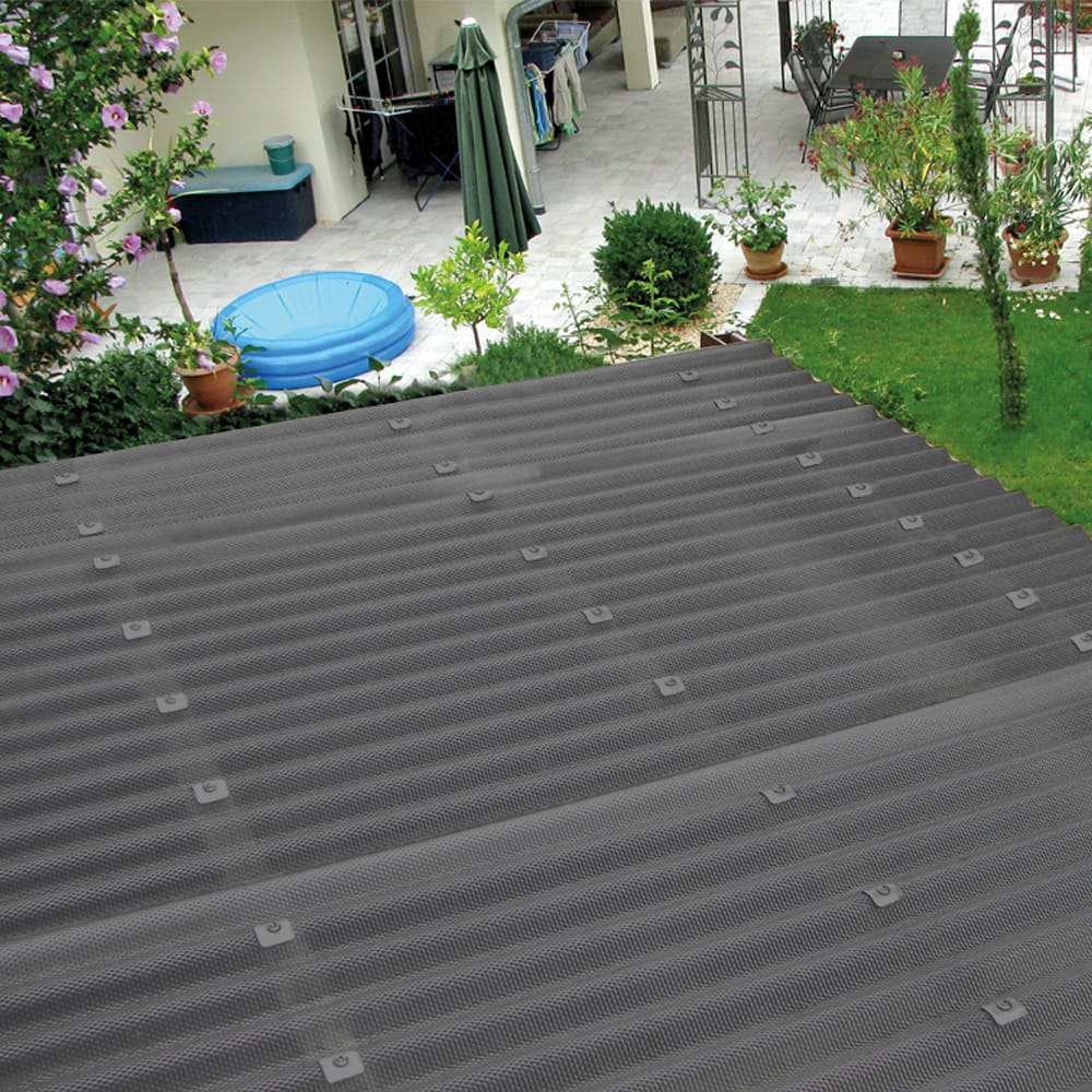 Detailansicht Polycarbonat Wellplatte graphit Wabenstruktur