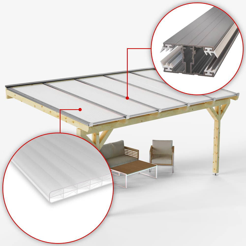 Detailansicht X-Struktur opal/weiß Alu/Alu