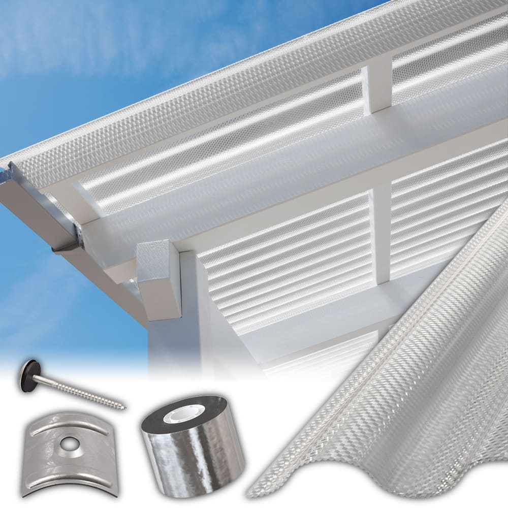 Dachhaut mit Polycarbonat Wellplatten 2,6 mm farblos Wabenstruktur