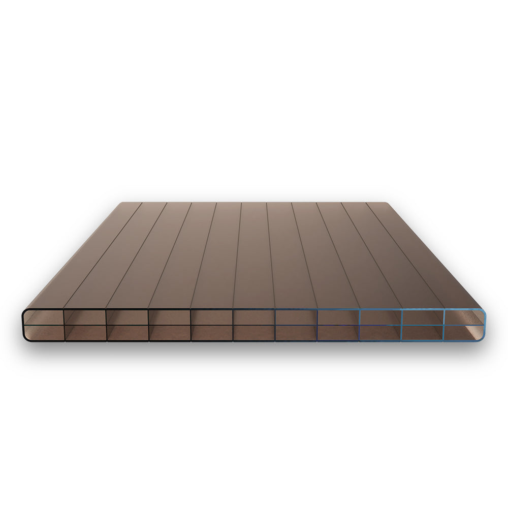 Polycarbonat Doppelstegplatten 16 mm 3-Fach Struktur bronze